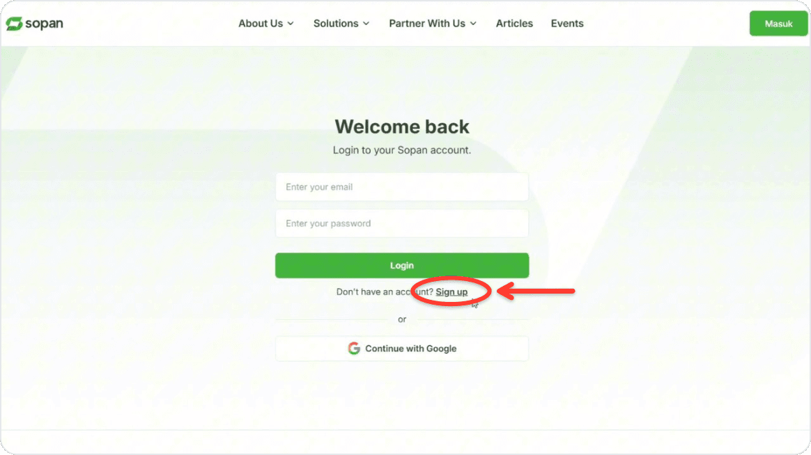 Sign up for a new account