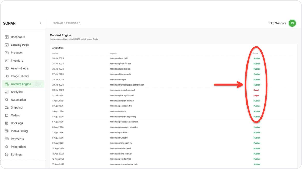 Check published articles