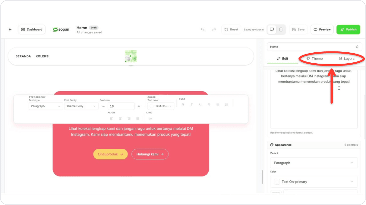 Adjust images, colors, and order
