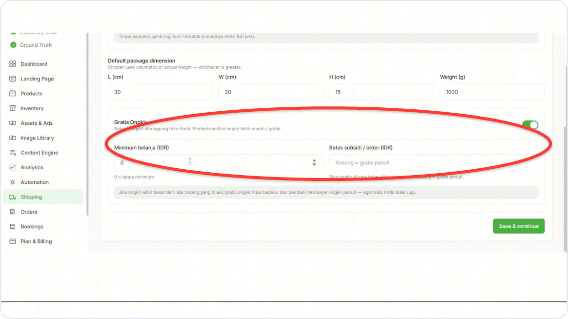 Set up Free Shipping (optional)