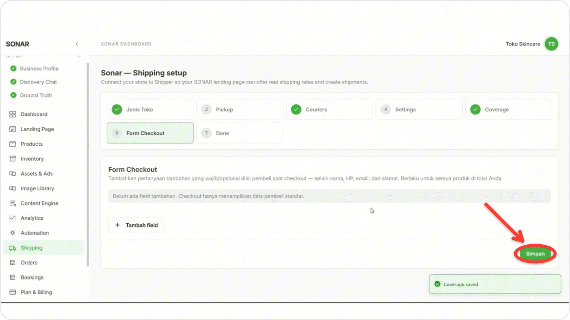 Set up the checkout form and go live